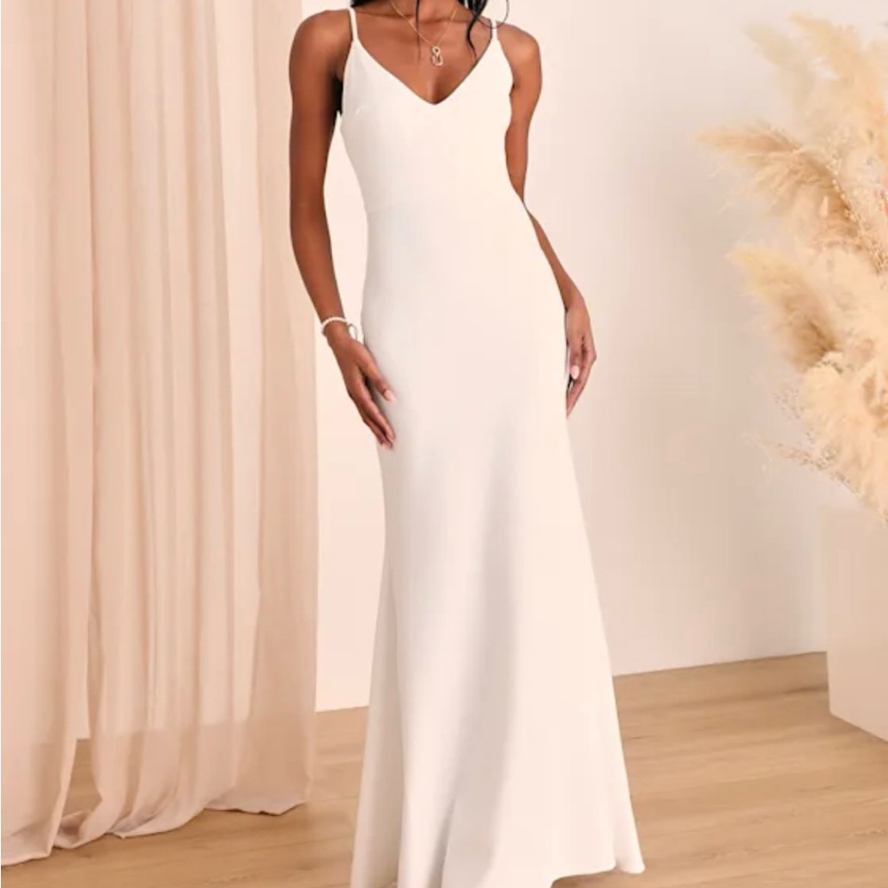 Lulu's Infinite Glory Ivory Maxi Dress